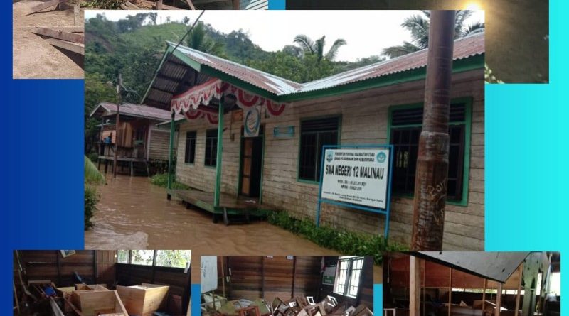 Kunjungan Anggota DPRD ke Long Pada, Hendri Tuwi : Kondisi SMA 12 Malinau Pasca Banjir Sifatnya Urgent
